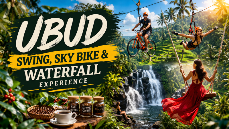 Ubud Swing, Sky Bike & Waterfall Experience