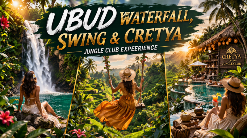 Ubud Waterfall, Swing & Cretya Jungle Club Experience